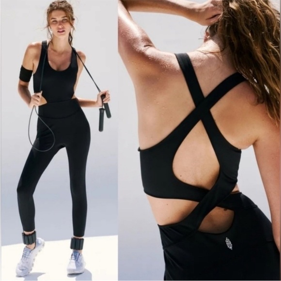 FREE PEOPLE Back It Up Onesie in Black Size Medium NWT - Picture 7 of 14